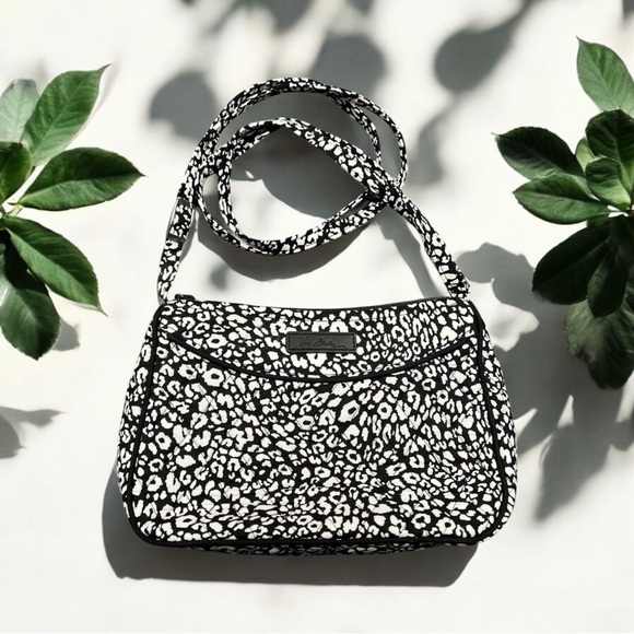 Vera Bradley Handbags - Vera Bradley On the Square Camocat Black & White Quilted Crossbody Purse